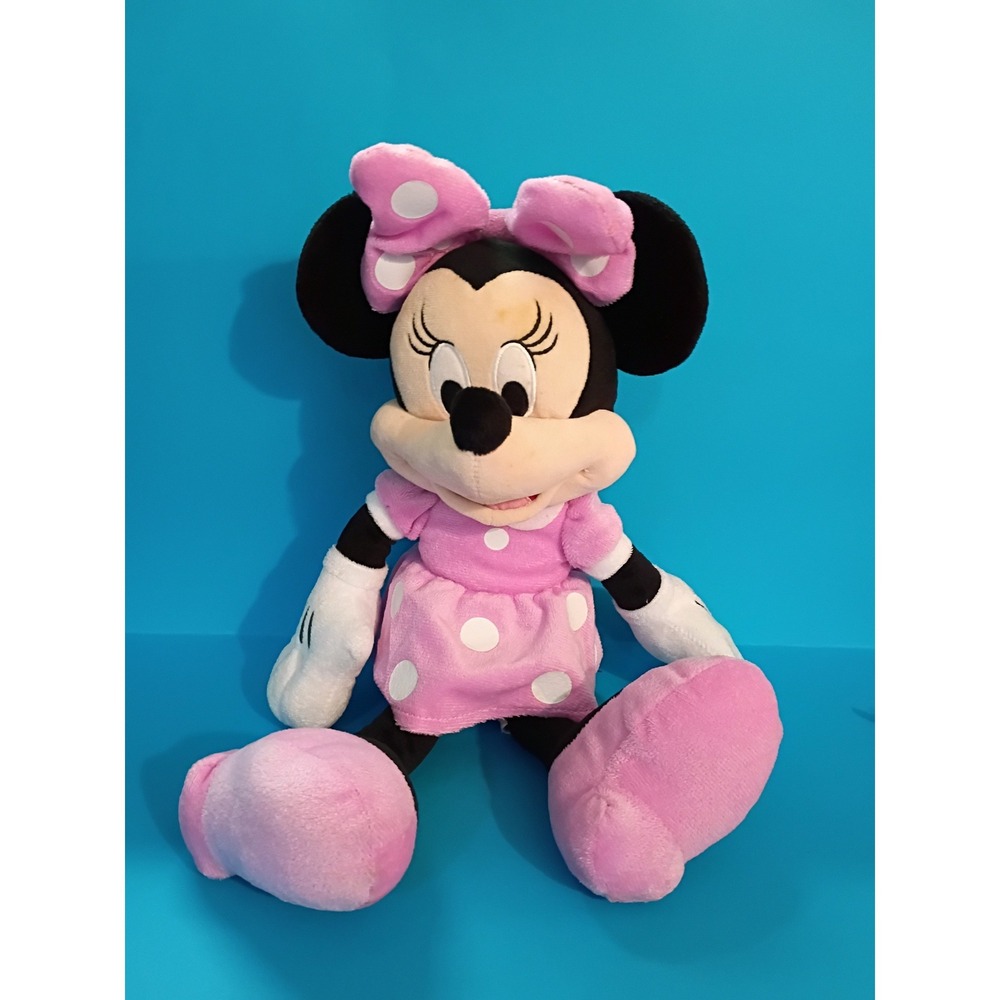 Disney Minnie Mouse Pink Polka Dot Dress Plush Stuffed Animal 17 Inch 0056RH01‎